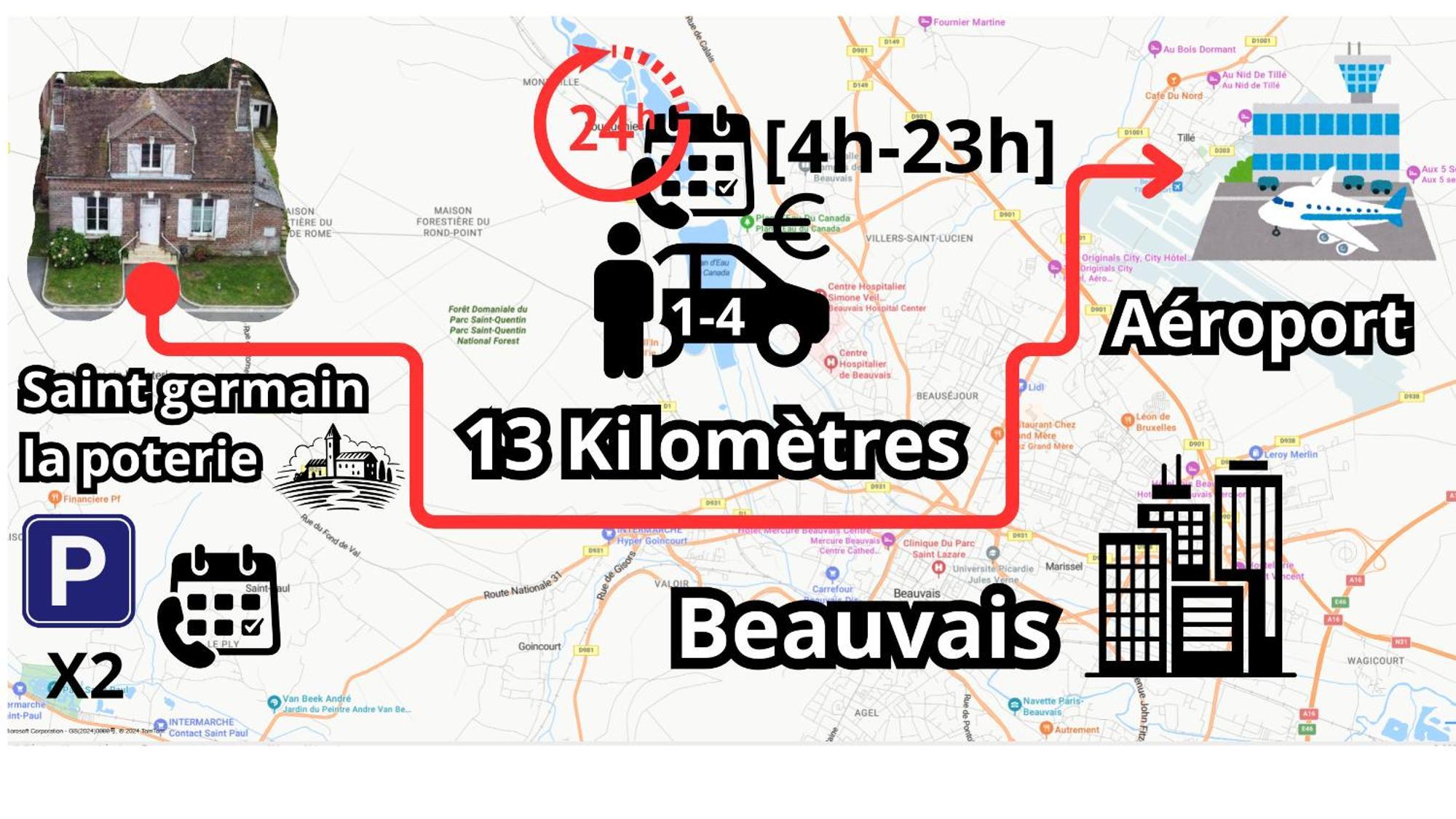 Chambre Calme Et Accueillante 13 Kmtrs Aeroport, Parking Gratuit, Navette Gare Ou Aeroport Saint-Germain-la-Poterie ภายนอก รูปภาพ